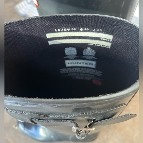 Hunter Boots Tall Glossy Black Size 9 - Picture 6 of 13